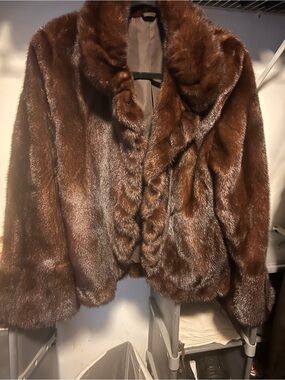 Women's Plush Teddy Jacket in Chestnut Brown
